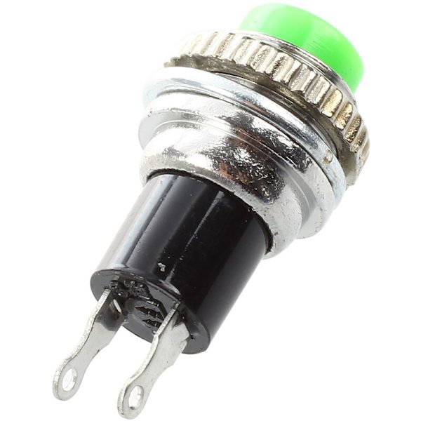 SODIAL(R) 10 stk. Momentary SPST NO Grøn Rund Kap Trykknap AC 3A/125V 1.5A/250V