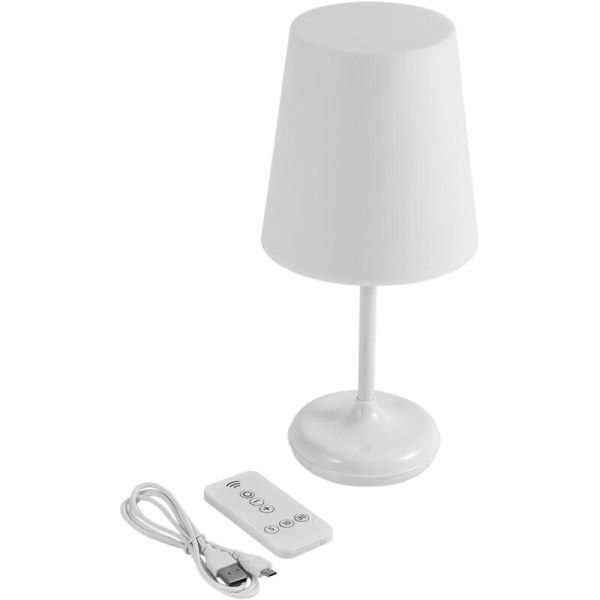 Skrivebordslampe med dimbar LED trykksensor nattlys bordlampe med USB-lader fjernkontroll for kontor soverom familie