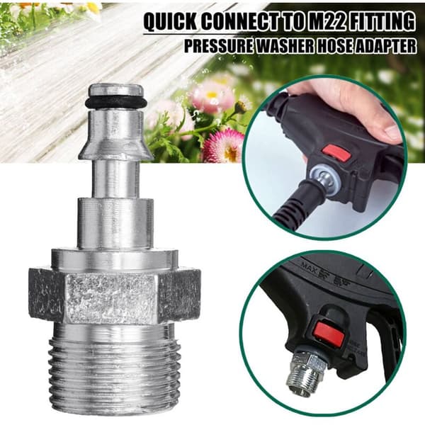 2X Vax Trycktvättslang Adapter Koppling, M22 Insats