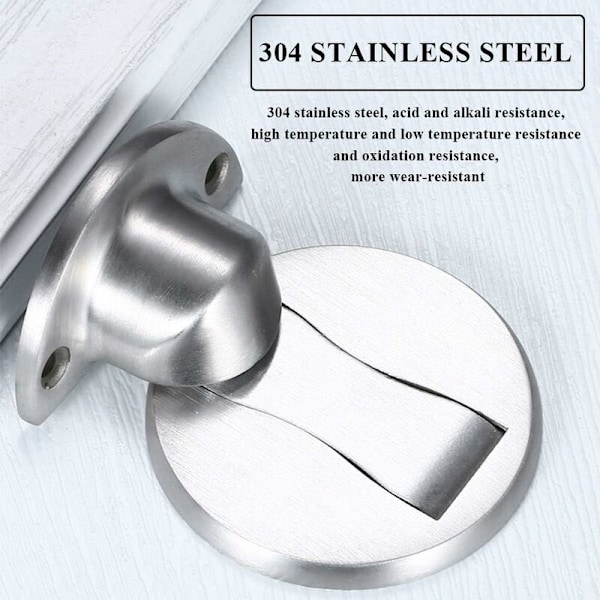 Magnetisk Dörrstopp, Dörrstoppfäste Spärr Metall Dörrstopp, 304 Tungt Stål 3-pack Svart