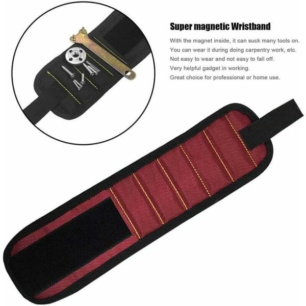 Magnetiskt armband med 10 starka magneter, rött
