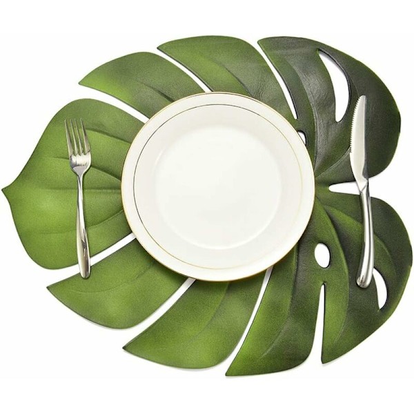 Blad Underlag, Grønne Underlag Bananblad Underlag Palmeblad Underlag Bord Blad Bananblad Dekor, 1-DENUOTOP
