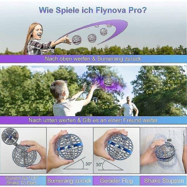 Hover Ball Mini Drone - Lentävä pallo Orb Bumerangi LED-valolla
