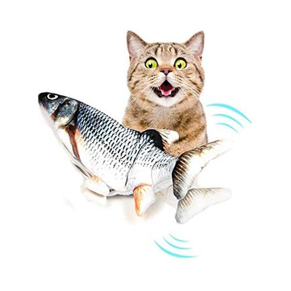 Realistisk Crucian katt leksak elektrisk simulering fisk docka rolig interaktiv husdjur tugga bit katt tillbehör kattunge fisk flopp katt leksak