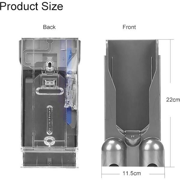 Vægmonteret Ladestation Kompatibel med Dyson V10, ABS Plastik Passer til V10 Serie