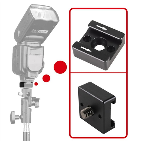 2-pack 1/4-tums Skruvadapter för Kallt/Varmt Skohållare för DSLR-kamerabur/Blixt/LED-lampa/Mikrofon/Monitor
