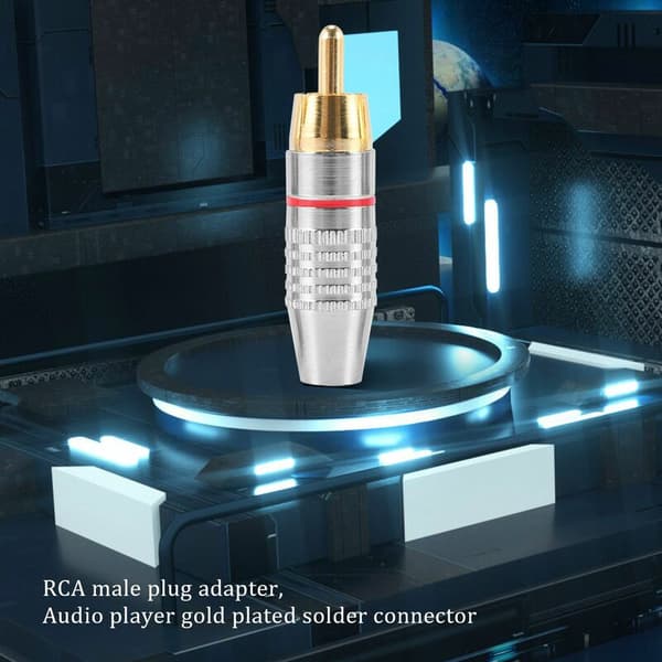RCA-hane-adapter, guldpläterad phono-ljudkontakt, High End - 6-pack, silver