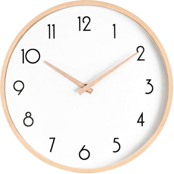 Wall Clock, Silent Ticking Wall Clock for Bedroom / School, Wooden Clock, 10 Inch