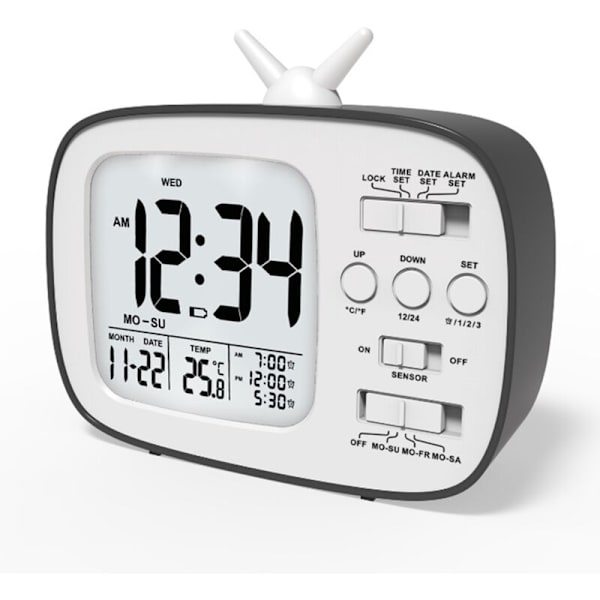 Enkel Intelligent Elektronisk Klocka Ljuskänslig Kreativ Väckarklocka Retro Väckarklocka Tre Grupper