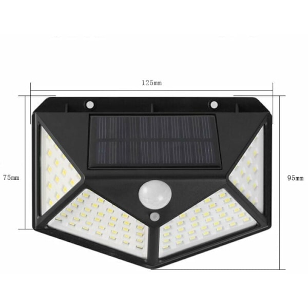4-pack Solcellslampor för Utomhus, 270° Strålvinkel med Rörelsesensor, IP65 Vattentät Solcellsdriven Vägglampa, Bakgård, Trädgårdsgärd, Patio, Framdörr
