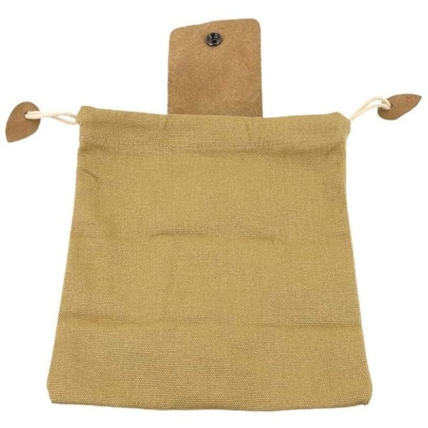 Foldbar lærredsfoderpose, frugtplukning taljehængende opbevaringspose med læderbetræk snøreopbevaringspose-D