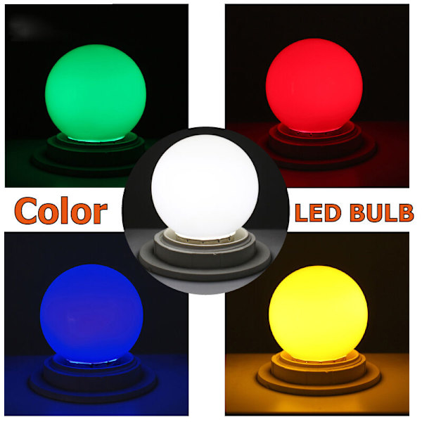 E27 Led -lamput - E27 1w Pe Frost Led Globe Colore Valkoinen/Punainen/Vihreä/Sininen/Keltainen Lamppu 220v -1kpl(Valkoinen)