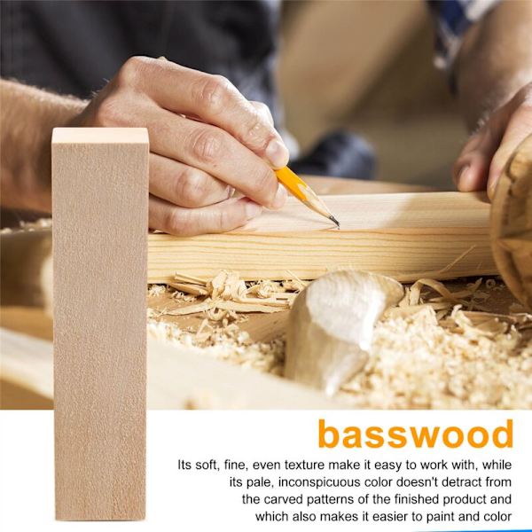 Sæt med 6 Basswood-skulpturblokke til begyndere i træskulptur