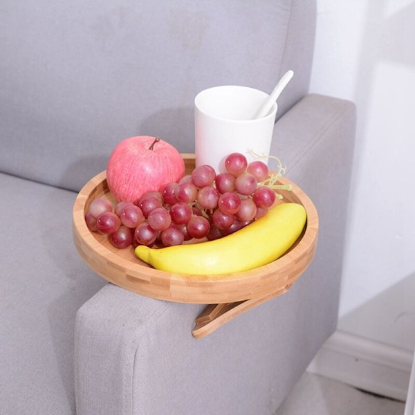 Soffa-brickbord Soffa Armstöd Brickbord Clip-on Trä Soffa Brickbord Praktiskt TV Snack Brickbord för Fjärrkontroll Kaffe Snacks