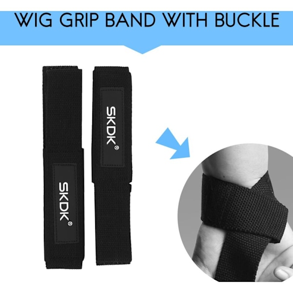 2 stk./par Gym Fitness Vægtløftningsgreb Bånd Dumbbell Træning Håndledsstøtte Stropper til Pull Up - Sort