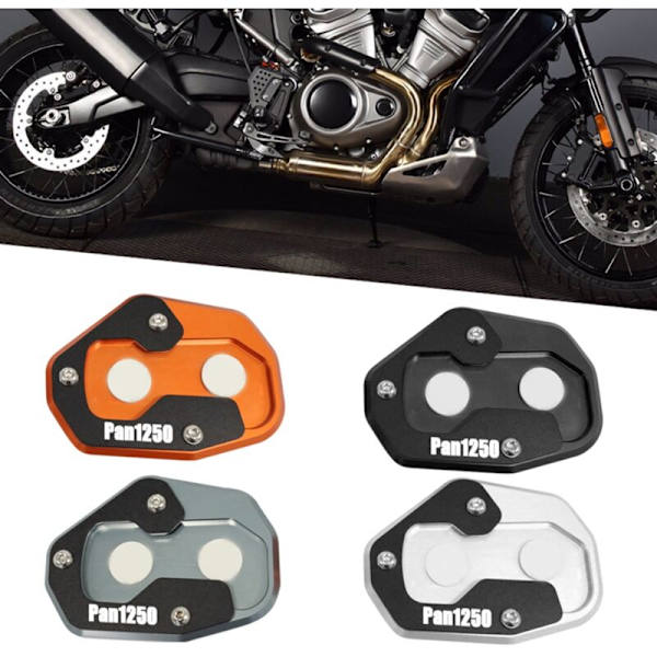 Motorcykeltillbehör Fotstöd Förlängningsplatta Sidostöd Förstoringsplatta för Pan America 1250 2021 Silver
