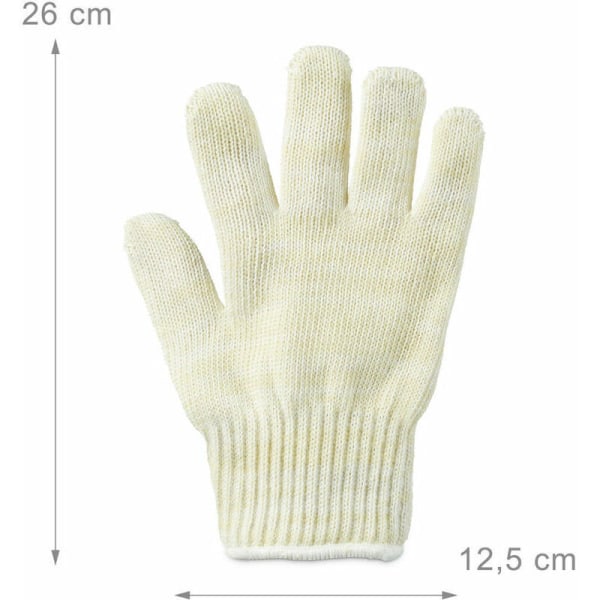 Anti-varme handske, ovn, pejs, varmebestandig op til 300°C, universel størrelse, beige（2 par）