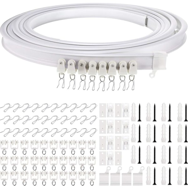 5 Meter Foldbar Loft Spor Curved Gardinskinne Fleksibel Loft Gardinskinne Curved Vindues Spor til Gardinskinne med Gardinskinnesystem
