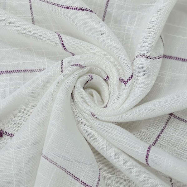 RHAFAYRE Pellavainen paneeliverho solmioilla, Puuvillasekoite, Violetti, LxK 90x90cm
