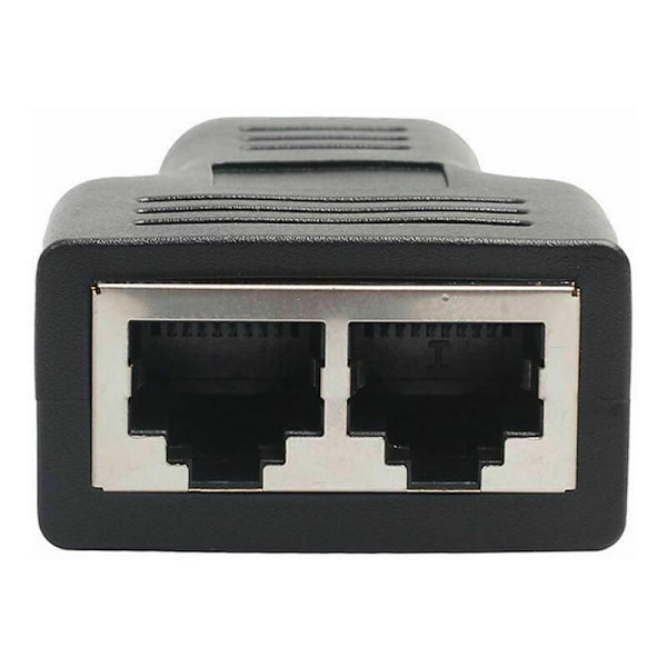 Rj45 Splitter Adapter 1 til 2 Port Hun til Hun Internet Forlængernetværkskonnektorer Understøtter Cat5 Cat5e Cat6 Cat6e Cat7 Ethernet-kabel, Sort