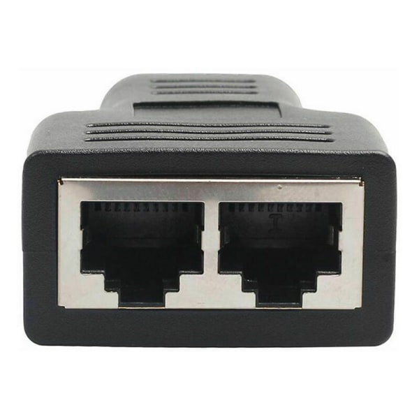 Rj45 Splitter Adapter 1 til 2 Port Hunn til Hunn Internett Utvidelse Nettverkskontakter Støtte Cat5 Cat5e Cat6 Cat6e Cat7 Ethernet-kabel, Svart