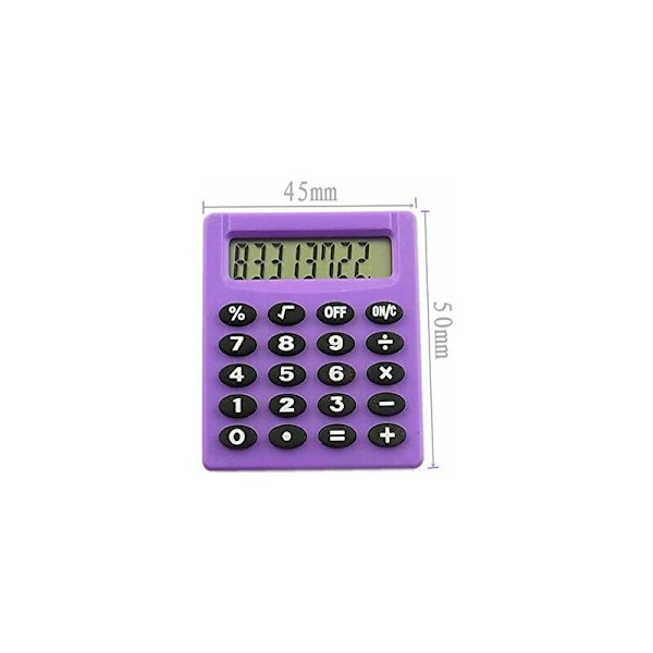 Lommeregner, 1 stk. 8 cifre elektronisk mini lommeregner til matematikundervisning, daglig brug eller kontor (lilla)