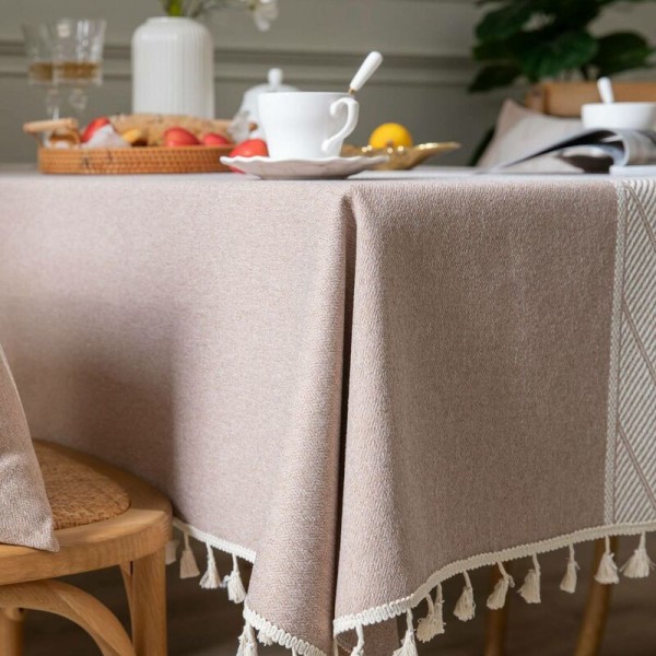 Jacquard bordsduk Wave Tassel soffbord duk Modern minimalistisk duk för matbord