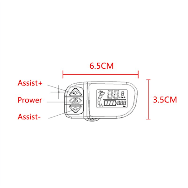 Ebike Dsiplay VLCD6 6-pins LCD Display til TONGSHENG TSDZ2 Elcykel Central Mid Motor