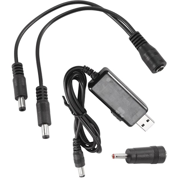 USB-tehostuskaapeli 5V Step Up 9V 12V DC jännitteenmuunnin Jännitteenmuuntaja 1A Step Up DC-säädin kytkimellä ja jännitemittarilla LED-näyttö