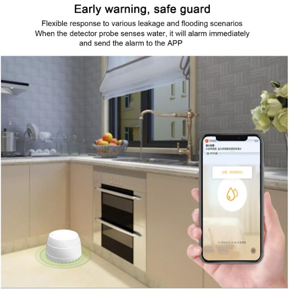 Wifi Vandlækage Sensor Intelligent Overløbsadvarsel Buzz 3V til Hjemmesikkerhed TUYA-