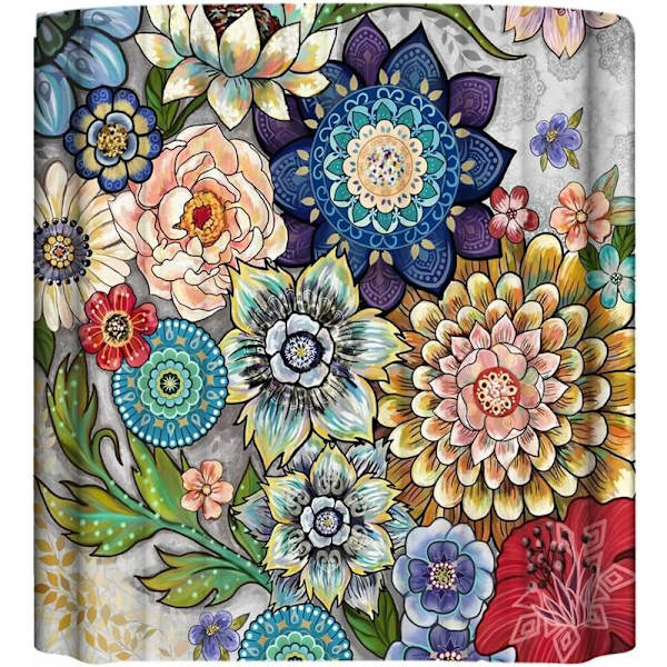 Bruseforhæng Boheme Stor Blomst Serie 3D Digital Print Polyester Vandafvisende 180180H CM