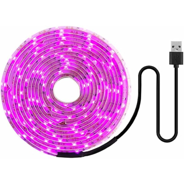 LED plantelampe 5V, LED havearbejde vækst blomstringslampe, Grolampe til planter fuldt spektrum 2835 SMD med USB, Indendørs plantevækstlysstrimmel (2