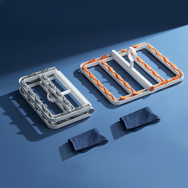 1 stk serie multifunksjonell plast flyttbar kleshenger vindtett sokker undertøy stativ sammenleggbart klesvask klesvask furu-oransje
