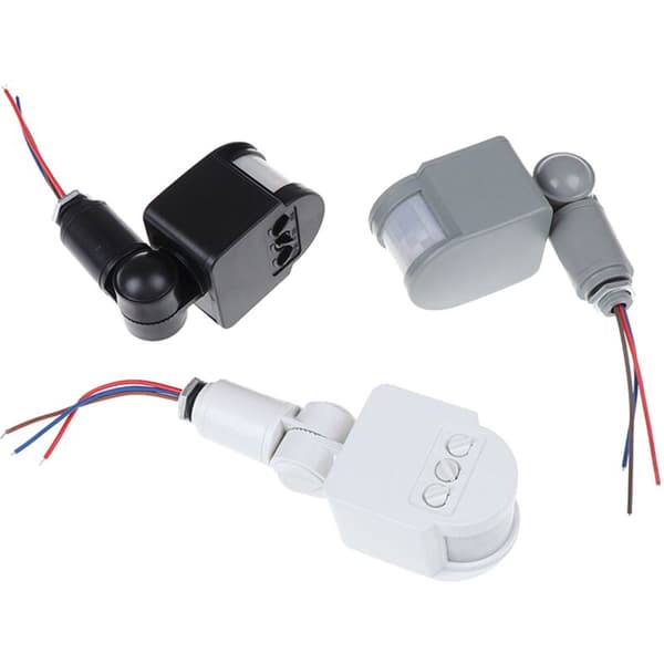 LED Bevægelsessensor 220V Automatisk PIR Infrarød Bevægelsessensor Væg Timer Udendørs 12V Sensor Lysswitch, Hvid