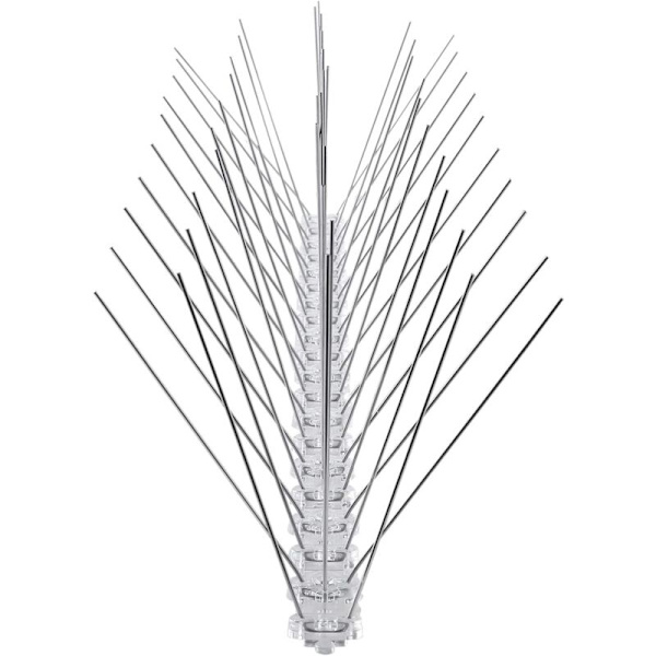 Rustfrit Stål Anti-Due Fugle Pigge Total Længde 3 Meter 6 Stykker 50cm Anti-Fugle Pigge med Kliklås og Forudbestemte Brudpunkter