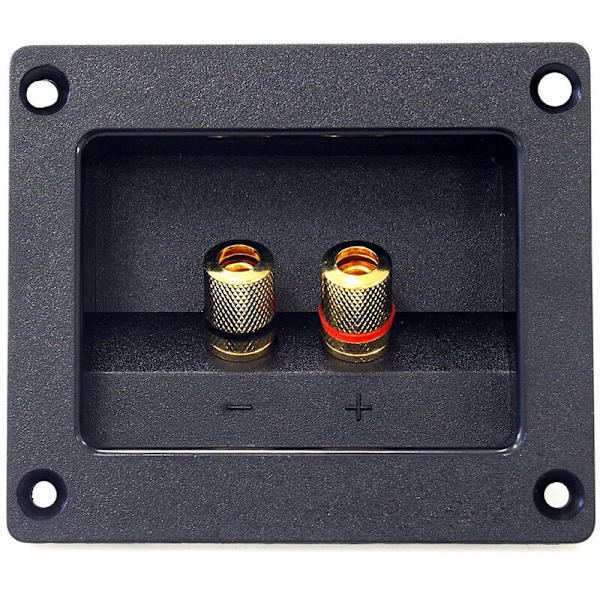 2 stk DIY Bilstereo 2-veis høyttalerboks Terminal Rund Kvadrat Koppkontakt Bindingspost Bananplugger og Subwoofer-kontakter 93X80Mm Svart