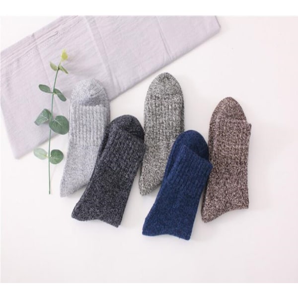 Tykke varme uldsokker 5 par uldsokker Tykke strikkede varme vintersokker Komfortable sokker til kvinder gaver