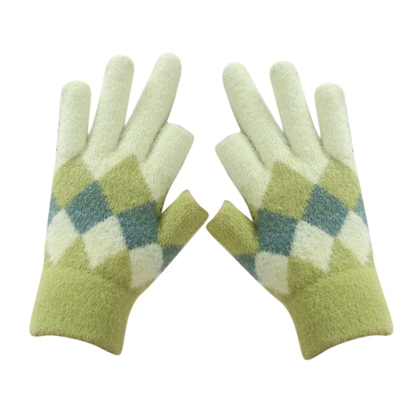Skærmaktiverede handsker til kvinder Varm strikkede vanter Vinter Varm Stitch Student Udendørs Cykling Vandre Handsker Damer Kold Varm Vinter
