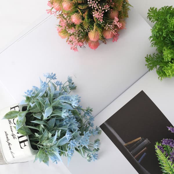 Ferske simulerte planter Potteplanter Innredning Sementeringspotter Kunstig blomstdekorasjon, C
