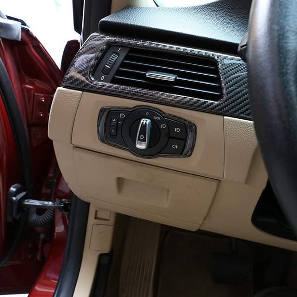 Til E90 E92 E93 2008-2012 325I 328I 335I 3 Serie Interiør Fiber Forlygtekontaktknapper Dæksel Trim