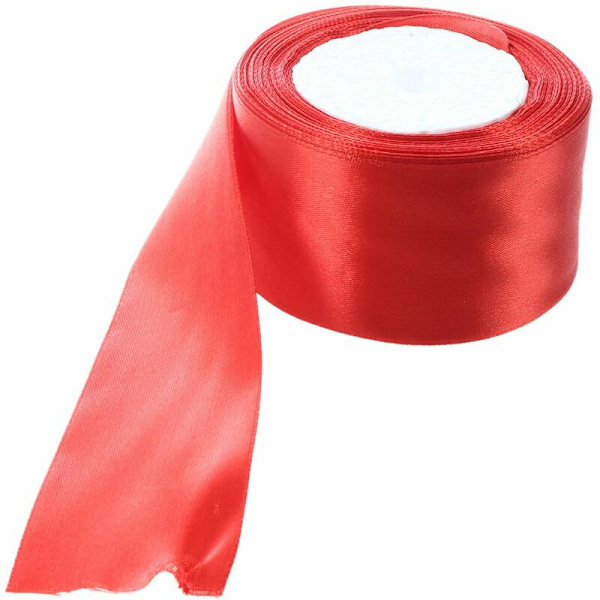 1 rulle (25 meter/rulle) 2 tommer (50 mm) enkeltsidet satinbånd dekoration julebånd (sort)