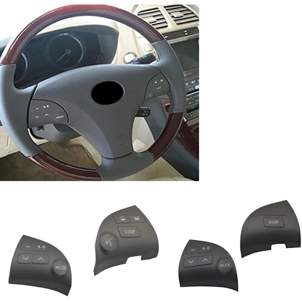 2 stk. Multifunksjonell Bluetooth-høyttalerknappbryter for ES350 Rattknapp 84250-33190 A