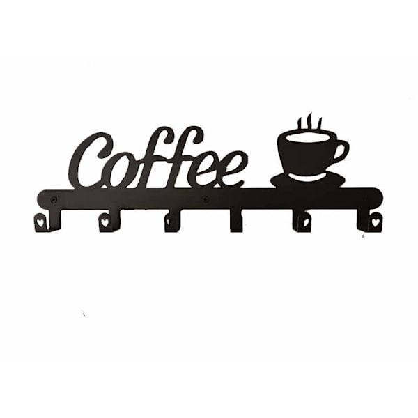 Väggmonterad kaffekoppshållare, kaffebardekor skylt, kaffekoppshållare rymmer, kaffeskylt kopphängare, kaffekoppshållare