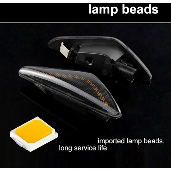 2 stk. til X3 F25 X5 E70 X6 E71 E72 2007-2014 LED Dynamisk Sidemarkør Blinklys Blinklys Flowing Light