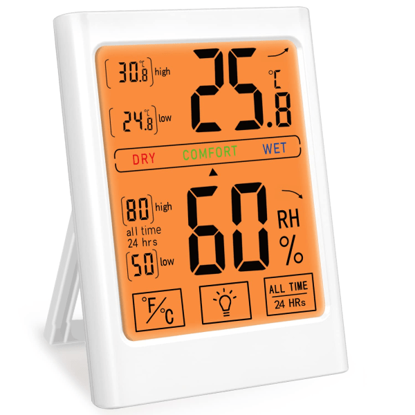 Digitalt romtermometer og hygrometer Romtermometer temperaturmonitor og hygrometer med registrering og klimaindikator