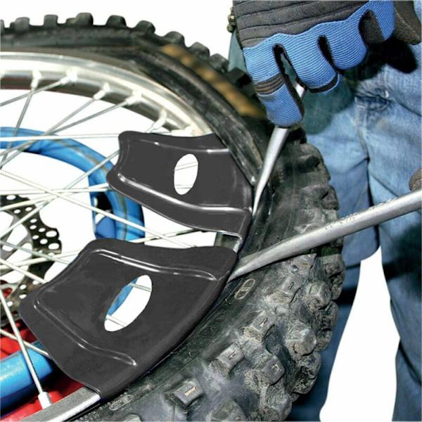 Hjulfelgbeskyttelsesverktøy for motorsykkel ATV Quad dekkmontering 2 stk, svart