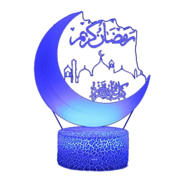 Ramadan Dekorasjon LED Lys for Skrivebordslys Måne Stjerner Fargerik Lampe Islamsk A