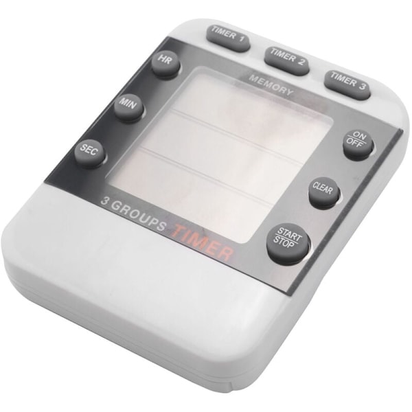 Digital Timer 100 timer Triple nedtelling/klokketimer Kjøkken timer med LCD-skjerm