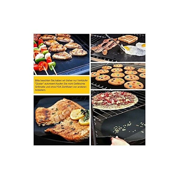 Rea-utbud Set med 5 Bakplåtar BBQ-matta Grillplatta Bakplåt Ugn 40 × 33cm för Gasgrill Elektrisk Kolgrill 100 Icke-klibbig