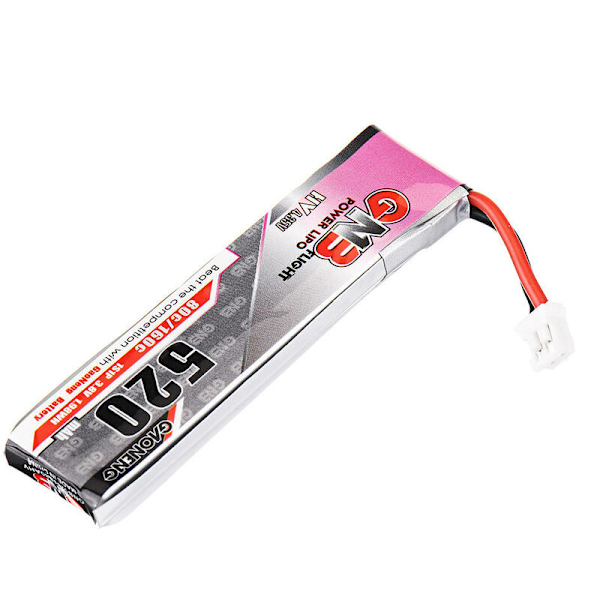 GNB 4 st Gaoneng 3.8V 520MAh 80C 1S HV 4.35V Lipo Batteri PH2.0 Strömkontakt för Emax Tinyhawk Kingkong/LDARC TINY